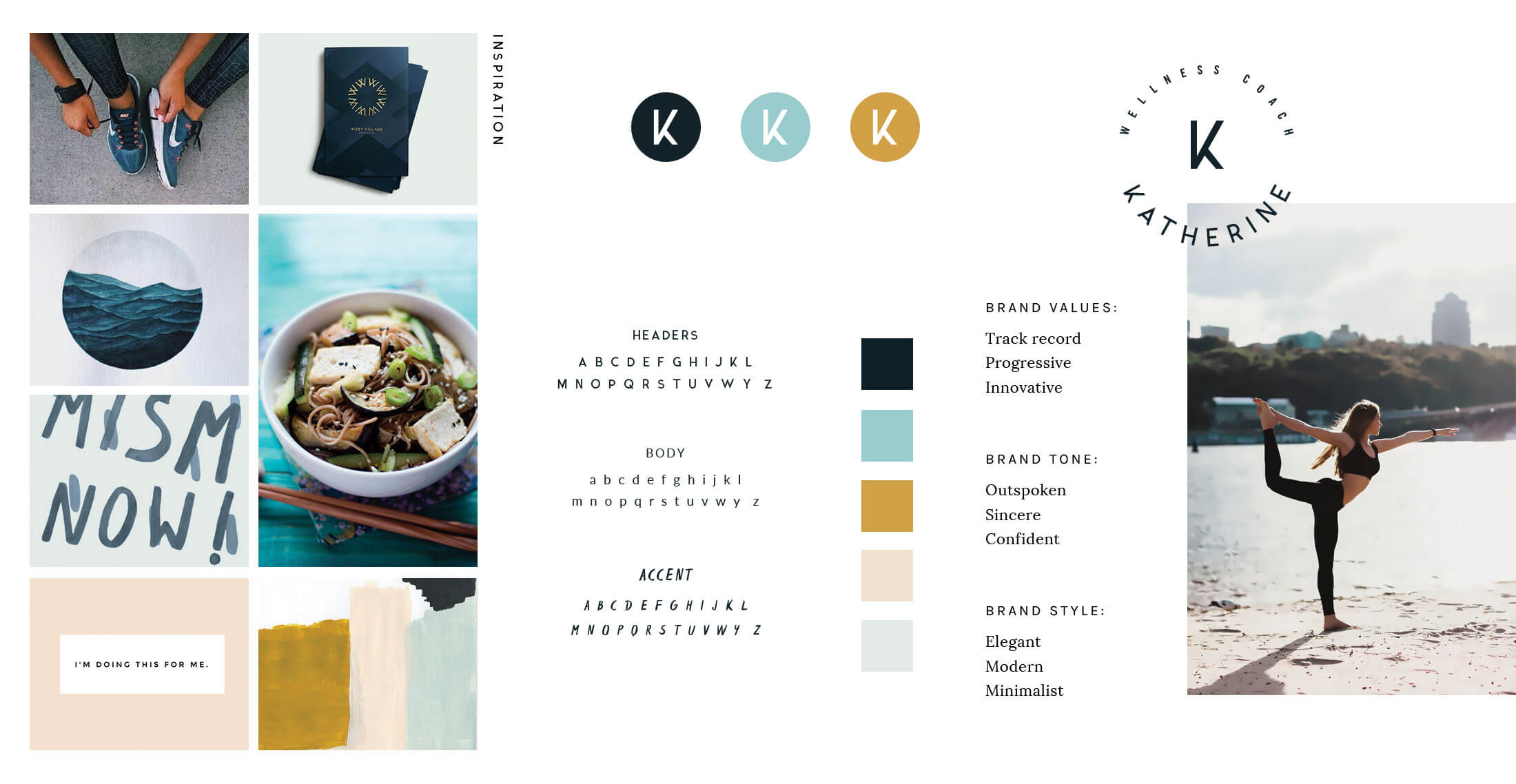 Cohesive brand identity for health and wellness coach